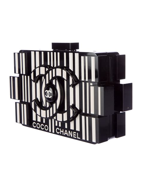 black and white chanel lego clutch|Chanel Lego clutch price.